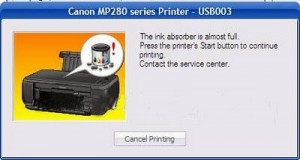 cara reset printer canon mp237